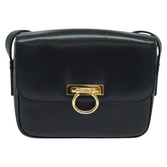 CELINE Shoulder Bag Leather Navy Gold - Picture 2 of 12